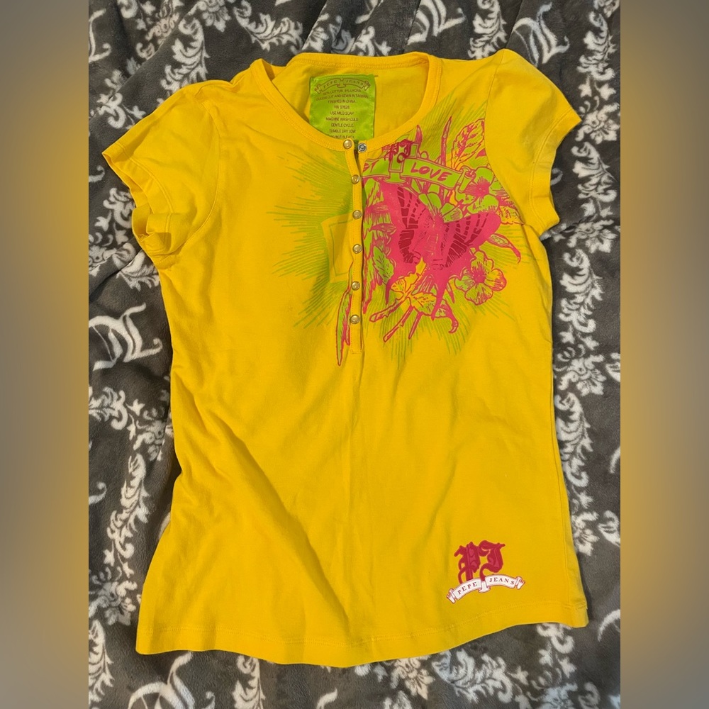 Y2k gold colored top